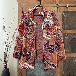 Moth Multicolor Paisley Knit Jacket
